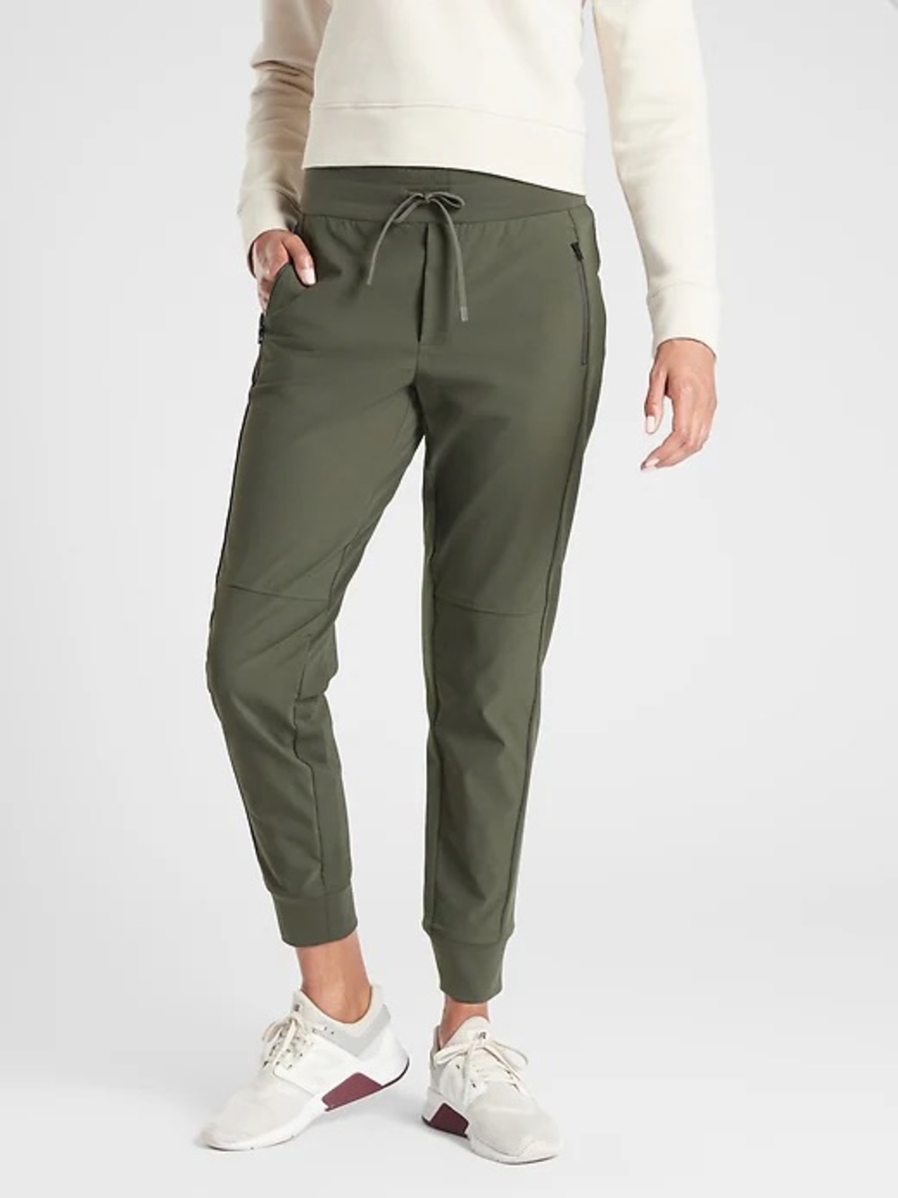 Athleta Headlands Hybrid Trek Mid Rise Jogger Mountain Olive 8P